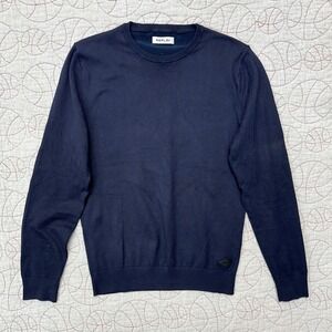 Replay Crew Neck Sweater Navy Blue Cotton Blend / Mens Small